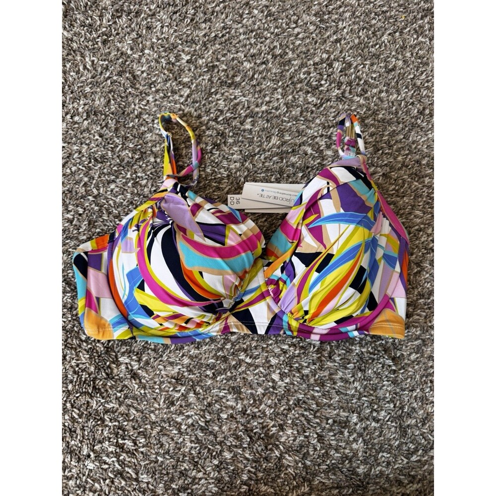 Bleu Rod Beattie Living Color Bikini Top 36DD Underwire Multicolor NWT